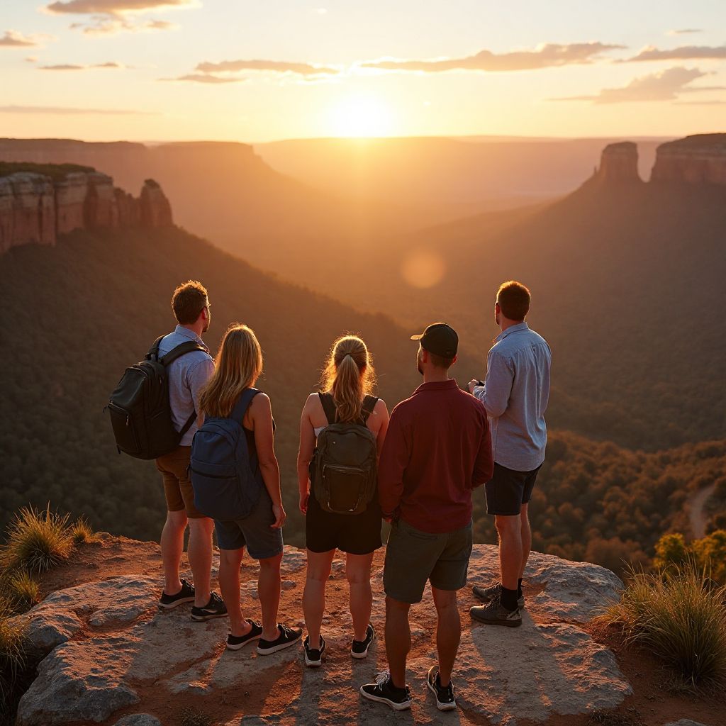 Crown Escapes tour group at scenic overlook
