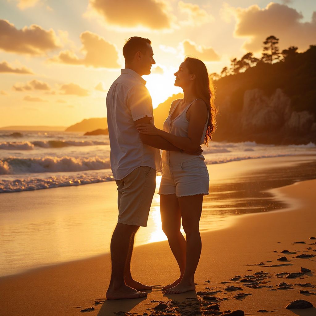 Happy couple on Australian beach