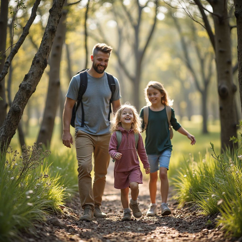 Family enjoying nature tour